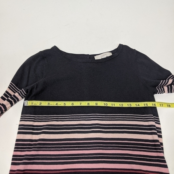 Loft Wool Blend Button Back Crew Neck Sweater - Picture 5 of 6